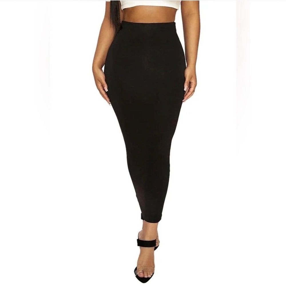 Naked Wardrobe Maxi Skirt Womens L Black Excellent‎ High Waist Bodycon NW-S0044